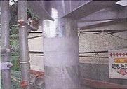 施工事例 東北新幹線 点検階段 溶接線補修工事　亜鉛溶射 （出張工事）